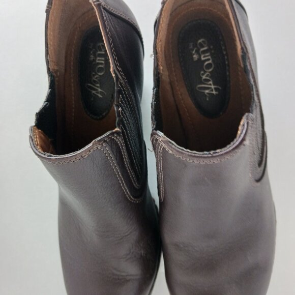 Women’s SOFFT SZ 7.5 Slip on Clog Casual Dressy Leather Brown - Picture 4 of 6